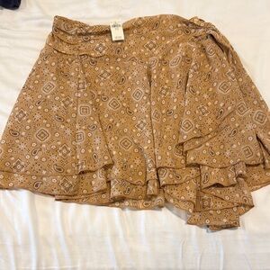 Paisley Patterned Tan Skirt